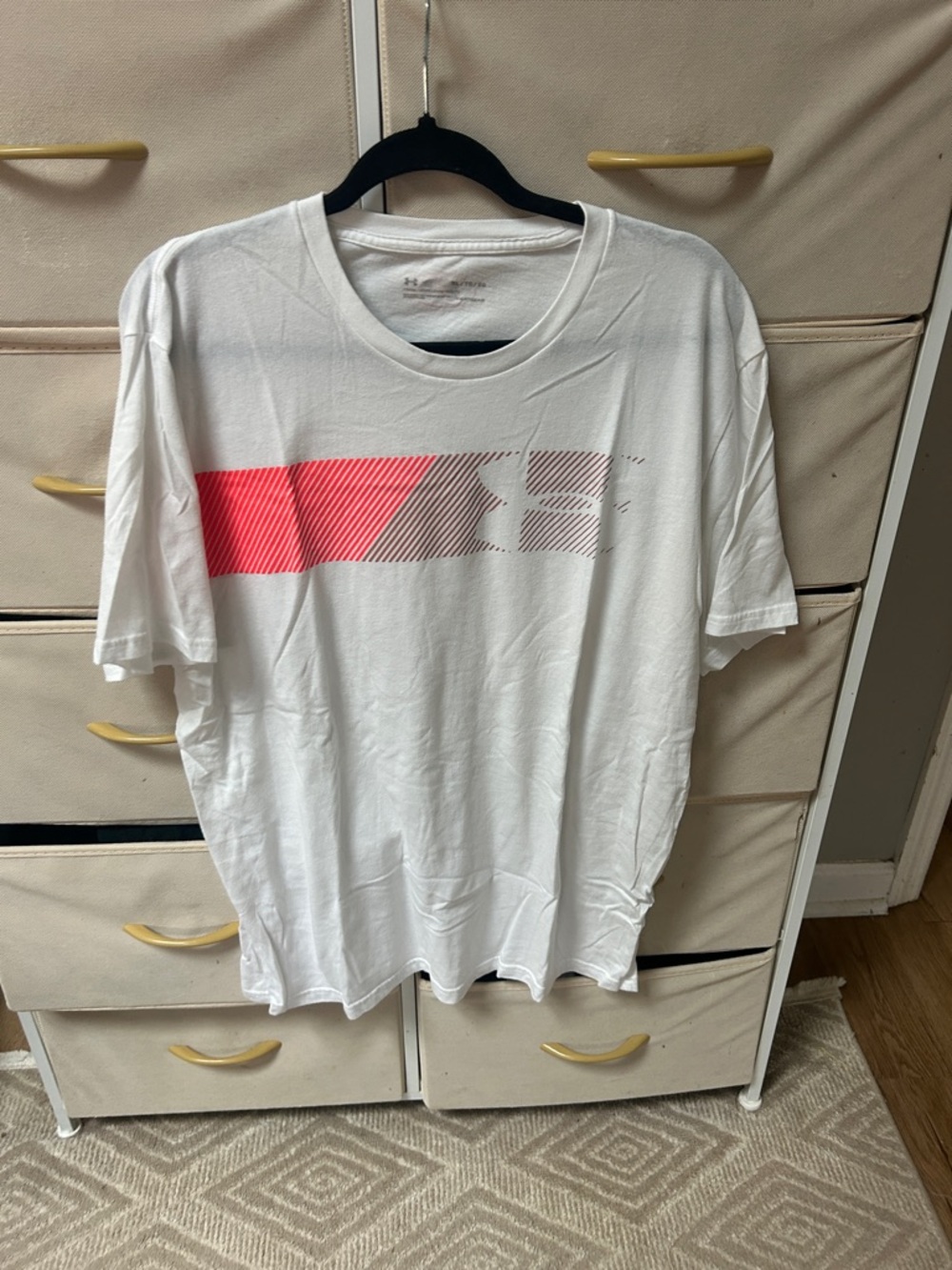 Under Armour White Short-Sleeve Tee with Pink Graphic